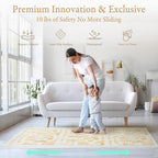 PopsyKosy Premium Baby Foam Play Mats -Stylish Floor & Exercise Puzzle Mat for Toddlers & Kids- 6 Soft, Non-Toxic, Odorless, Peel-Resistant Foam Tiles - 6ft x 4ft -1" inch Extra-Thick, Warm Beige