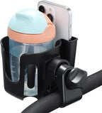 Accmor Stroller Cup Holder with Phone Holder, Bike Cup Holder, Universal Cup Holder for Uppababy Nuna Doona Strollers, 2-in-1 Cup Phone Holder for Stroller, Bike, Wheelchair, Walker, Scooter