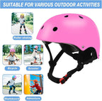 Color Gradient Adjustable Kids' Helmet with Knee & Elbow Pads Set | Multi-Sport Safety Gear for Boys & Girls Ages 5-14 | Skateboarding, Scooters, Roller & Inline Skating, Longboarding