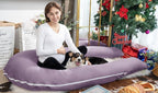 Meiz U Shaped Pregnancy Pillows for Sleeping, 65" Maternity Pillow for Full Body Support, Cooling Pregnancy Pillow with Jersey Cover, Purple