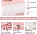 Amagoing Pregnancy Pillow, 57 Inch U Shaped Maternity Full Body Pillow for Sleeping, Support for Women with Hip, Leg, Back Pain, Washable Jersey Cover, Gift for Pregnant Women (Pink)