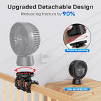 20000mAh Portable Stroller Fan, 120° Auto Oscillation, 3-IN-1 with Power Bank LED Light Detachable Flexible Tripod Rechargeable Battery Powered Clip On Fans Desk for Baby Crib Car Seat Travel