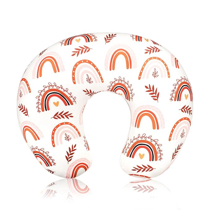 Pea Pod Nursing Pillow Cover Soft & Stretchy Removable Slipcover for Breastfeeding Pillows, Comfortable Nursing Pillow Case for Newborn, Snug Fit, Washable Feeding Pillow Slipcovers in Boho Rainbow