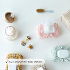 Baby Wipes Cover – Universal Size, One Size Fits All Wipes Packages | Muslin Cotton Tissue Cover for Nursery, Diaper Bag & Changing Table, Station | Gingham & Neutral Patterns (Pink Gingham)