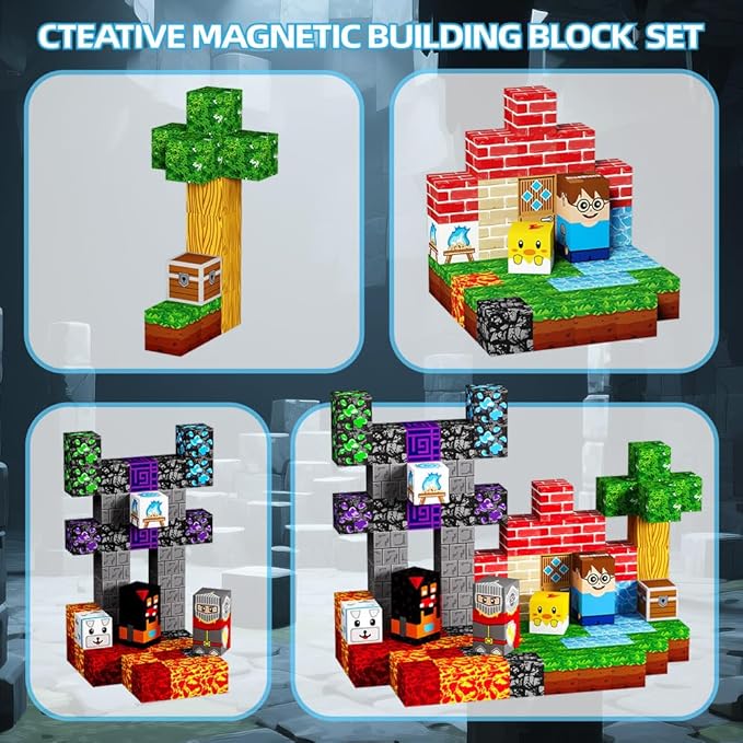 150Pcs Magnetic Blocks Forest Animal Set, Magnetic Toys Games for Kids Ages, STEM Sensory Toys for Kids Ages 4-8