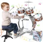 Kids Drum Set, Toddler Jazz Drum Kit Music Toys 5 Drums Percussion Musical Instruments Birthday Early Education Xmas Gift Toys for 3 4 5 6 Year Old Girls Boys