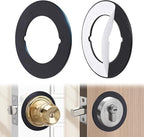 1 Pcs Upgraded Door Knob Plates with Double-Sided Tape –Thick Stainless Steel Scar Plates for Deadbolts & Knobs, Durable Lock Hole Covers for Fixing Loose Knobs and Damaged Areas(Matte Black)