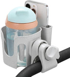 Accmor Stroller Cup Holder with Phone Holder, Bike Cup Holder, Universal Cup Holder for Uppababy Nuna Doona Strollers, 2-in-1 Cup Phone Holder for Stroller, Bike, Wheelchair, Walker, Scooter