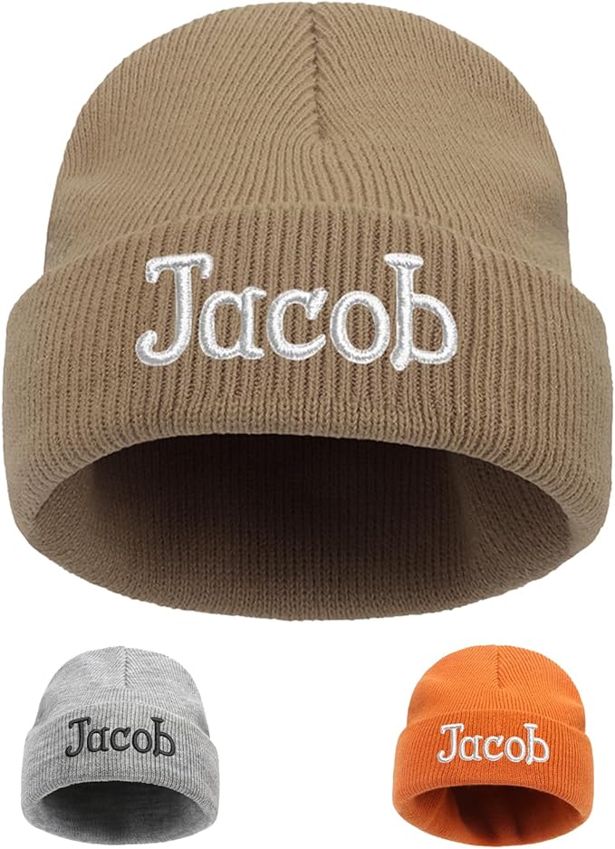 Custom Beanie Hats for Baby Girls Boys - Personalized Embroidered Beanies with Name for Infants Toddlers Adults
