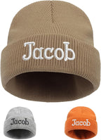 Custom Beanie Hats for Baby Girls Boys - Personalized Embroidered Beanies with Name for Infants Toddlers Adults