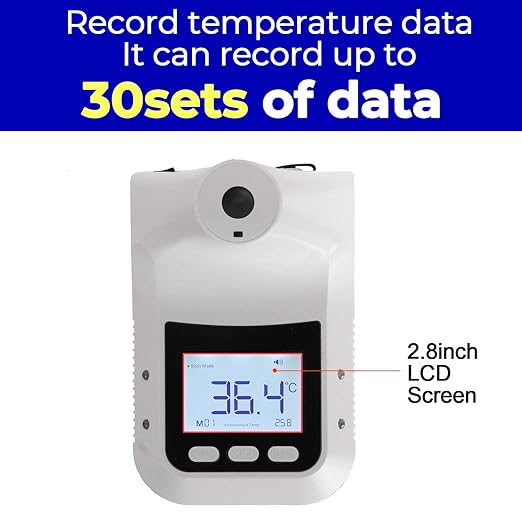 LETUSTO Wall-Mounted Infrared Temperature Reader, Non-Contact Instant LED Display with Alarm (with Stand)