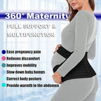 ChongErfei Maternity Belt Pregnancy Belly Band 3 in 1 Maternity Support Belt for Pregnant Back/Pelvic/Hip Pain, Maternity Band Belly Support for Pregnancy (Black, XL)