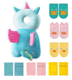 JunNeng Toddler Baby Head Protector Backpack for Toddler Walker with Knee Pads&Anti-Slip Socks, Angel