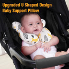 KAKIBLIN Baby Neck Pillow, Upgraded Baby Support Pillow for Head and Neck, Babies Head Pillow for Car Seat,Pushchair,Travel(Yellow Fox)