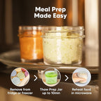 KeaBabies 6pk 4oz Glass Baby Food Containers with Lids - Leak-Proof, Microwavable Small Glass Jars, Baby Purees & Toddler Snack Storage Containers, BPA-Free, Dishwasher & Freezer Safe (Nord)