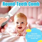 Baby Hair Brush and Comb Set, 4Pcs Baby Soft Bristles Brush Cradle Cap Brush Hair Comb for Newborns Toddlers Boys Girls (Grey)