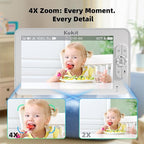 7" 1080P Full HD Split-Screen Baby Monitor,100 Hrs 5000mAh Battery Runs 4 Days with Flexible Bracket,No WiFi Baby Monitor with 2 FHD Cameras Hack-Proof,4X Zoom,2-Way Talk,Temp Alert/Lullabies/VOX