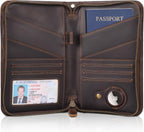 Polare Full Grain Leather Passport Holder Cover Case for Men and Women RFID Blocking Family Travel Wallet Holds 6 Passports