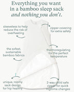 Supersoft Sleep Sack 1.0 TOG, Premium Bamboo Viscose Baby Sleeping Bag 2-Way Zipper Sleep Sack Baby Wearable Blanket