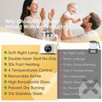 Baby Water Warmer, Baby Bottle Warmer Glass Tea Kettle Boiler, Formula Maker with Night Light, Accurate Temperature Control for Formula, Low Noise Breastmilk Warmer, 24/7 Keep Warm, Coffee,Tea