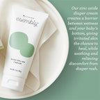 Esembly Rash Relief Cream, Organic and Cloth Friendly Zinc Oxide Barrier Cream, Soothes and Heals Diaper Rash, Natural Aid for Baby Bottom Discomfort, 3oz
