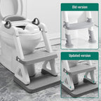 Potty Training Seat with Step Stool Ladder for Kids and Toddler,Wiifo Sturdy Potty Ladder with Soft Padded Cushion for Toddler Boys and Girls(Light Grey) 2025 New Version