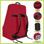 Padded Car Seat Travel Bag for Airplane, Heavy Duty Backpack for Air Travel, Water-Resistant Carrier with Shoulder Strap, Fits Most Car Seats (Red)