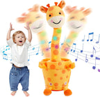 Dancing Talking Giraffe Toy, Stuffed Animal Baby Toy Repeating What You Say, Glowing Musical Electronic Giraffe Gifts for Toddlers 1-3 Years Old (Smiling Giraffe)