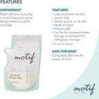 Motif Luna Double Electric Breast Pump Bundle with Luna Cooler Set and Milk Storage Bags, 6 oz - 100 Count - Milk Freezer Bag with Easy Pour Spout