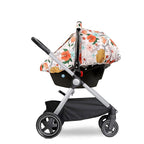 Baby Carseat Cover Girls, Pea Pod Infant Car Seat Covers Canopy for Newborn with 2 Layers Windows of Breathable Mesh/Fabric, Lightweight Polyester/Minky Dot Backing, Snug Fit Most Baby Car Seat