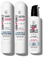 Love Ur Curls Fragrance Free Curly Shampoo and Conditioner Set with All in One Curl Cream Styler for Wavy Hair, 3 Step System to Repair, 200 mL