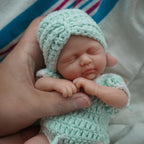 Reborn Baby Doll 7 Inch Silicone Doll Girl Aira Mini Realistic Newborn Baby Dolls Silicone Full Body Stress Relief with Feeding Accessories&Gift Box