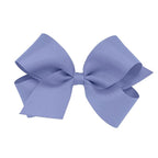 Wee Ones Girls' Plain Wrap Classic Grosgrain Hair Bows on a WeeStay No-Slip Hair Clip, Handmade, Medium, Blue Bird