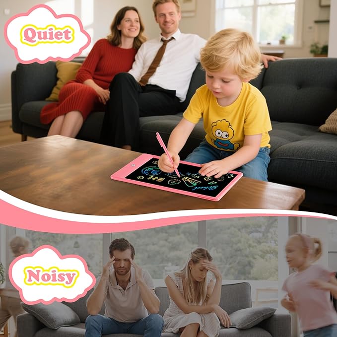 LCD Writing Tablet for Kids Age 3-12 Years-10 Inch, Portable/Interactive/Mess Free Coloring/Reusable Used for Family Educational Learning, Travel Calm Down Toys, Sketch Pad, Stuffers Gifts for Teen