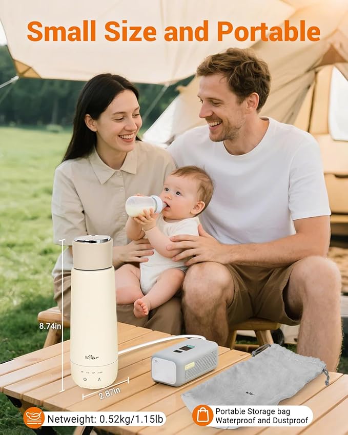 Bear Milk Warmer, Fast Water Warmer for Baby Formula with 10 Oz Large Capacity, Accurate 4 Temp Setting and Automaticlly Keep Warm, Compact Bottle Warmer(No Battery, 110V Only)