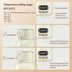 Portable Bottle Warmer for Travel-Various Heating Modes for Breast Milk& Water&Tea. 17 Ounces Large Capacity Portable Milk Warmer for Baby,Fast Heating Speed and Long Battery Life with High Capacity