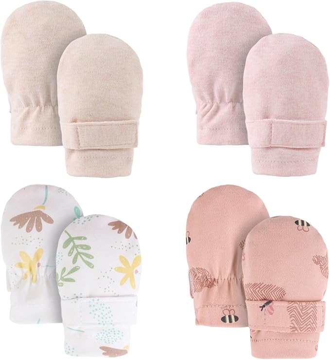 Newborn Baby Mittens Infant No Scratch Gloves Cotton Mitts for Baby Girls Boys