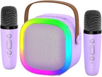 Karaoke Machine for Kids Adults, Portable Bluetooth Speaker with 2 Wireless Microphones and LED Lights, Kids Toys Birthday Gifts for Girls and Boys Ages 4, 5, 6, 7, 8,9,10,11,12+ Years, Home Party