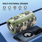 ZEALOT Portable Bluetooth Speaker, S32 Outdoor Speaker, Waterproof IPX5, Dual Pairing, Stereo Sound/TF Card/USB/AUX Competible for iPhone14 Samsung Home/Hiking/Fishing- Camo