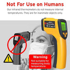 Infrared Laser Thermometer, Digital Infrared Laser Thermometer Gun with Adjustable Emissivity, IR Thermometer Temperature Gun for Cooking, Pizza Oven & Engine, -58℉～1022℉(-50℃～550℃)