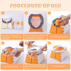 Portable Potty for Toddler Travel, Kids Travel Potty Training Chair with Travel Bag, Baby Potty Training Toilet for Outdoor and Indoor Easy to Clean(Orange) by Yszawmx, Includes 30 Replacement Bags