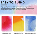 12 Color Watercolor Paint for Kids, 12 Pack Washable Water Color, Classroom Set, Woodbrushes Included