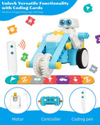 WhalesBot B3 Pro 24-in-1 STEM Card & Pen Coding Robot Kit for Kids, 99-Piece Educational Building Set with Interactive Storytelling, Ideal Toy Gift for Boys & Girls Ages 4-6