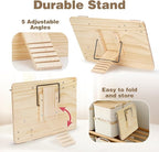 Joyreal Montessori Large Busy Board with Stand, Montessori Sensory Toys for Fine Motor Skills, Wooden Fidget Activity Board for Toddlers, Gifts for Boys Girls (Large Neutral)