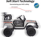 12V Kids Ride on Car Truck, Kids Electric Vehicles Car Ride on Toy for Toddlers 3-5 with Remote Control - White