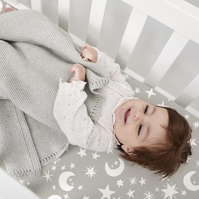 Plushii Crib Sheets for Baby Boys 4 Pack, 28"x 52" Extra Soft Microfiber Crib Sheet Set for Standard Crib & Toddler Mattress Pad, Dinosaur & Elephant & Stars & Navy Blue