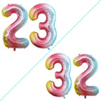 GOER Number 23 Balloons for 23rd Birthday Party Decorations,42 Inch Jumbo Foil Helium 32 Balloons for 32nd Birthday Party Decoration (Rainbow)