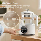 Baby Water Warmer, Baby Bottle Warmer Glass Tea Kettle Boiler, Formula Maker with Night Light, Accurate Temperature Control for Formula, Low Noise Breastmilk Warmer, 24/7 Keep Warm, Coffee,Tea