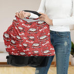 Binienty Christmas Santa Claus Nursing Cover for Moon Christmas Decor Soft Lightweight Car Seat Canopy Multi Use Breastfeeding Covers Breathable and Comfy