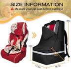 Car Seat Travel Bag for Airplane,Infant Seat Travel Bag with Shoulder Strap,Padded Car Seats Backpack with Reflective Stripes,Large Carseat Carrier Bag Travel Car Seat Cover, Black
